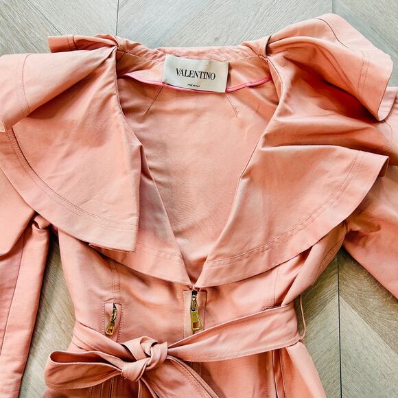Valentino Garavani Blush Pink Ruffle Tie Evening Jacket XS - Picture 5 of 7